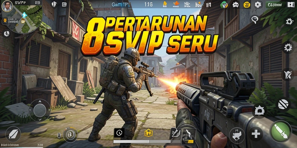 Screenshot gameplay 8SVIP menampilkan aksi menegangkan dalam misi TPS.