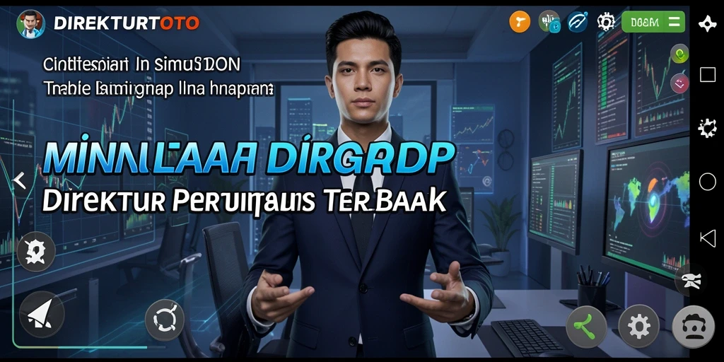 Tampilan gameplay DIREKTURTOTO yang menampilkan manajemen perusahaan yang mendetail.