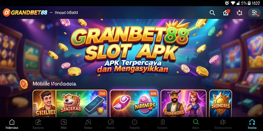 Tampilan gameplay seru dalam GRANDBET88 yang menampilkan mesin slot.