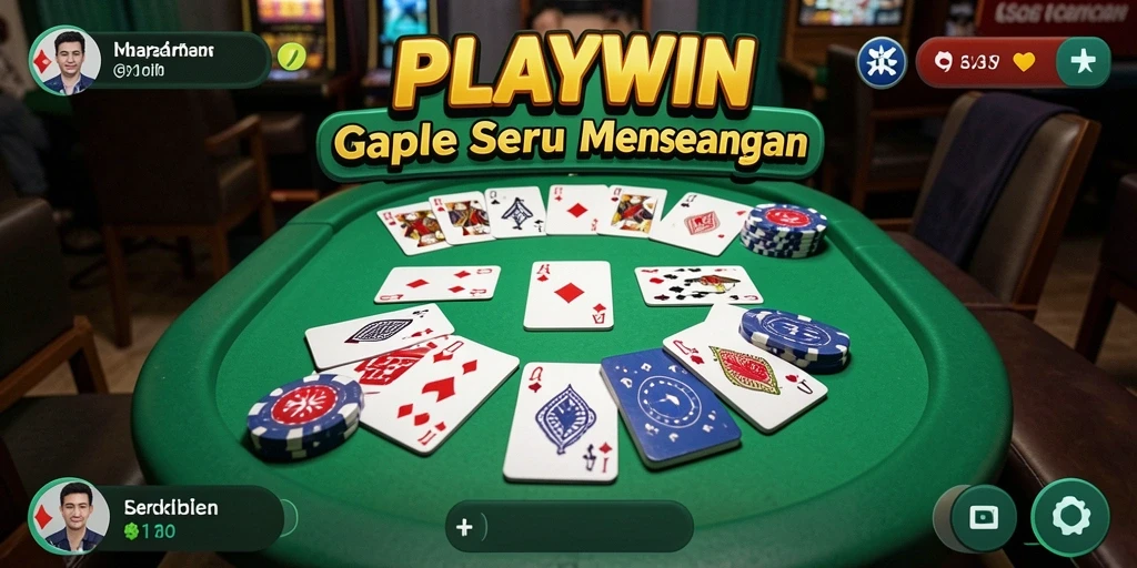 Tampilan gameplay Gaple yang menarik dan interaktif di PLAYWIN.